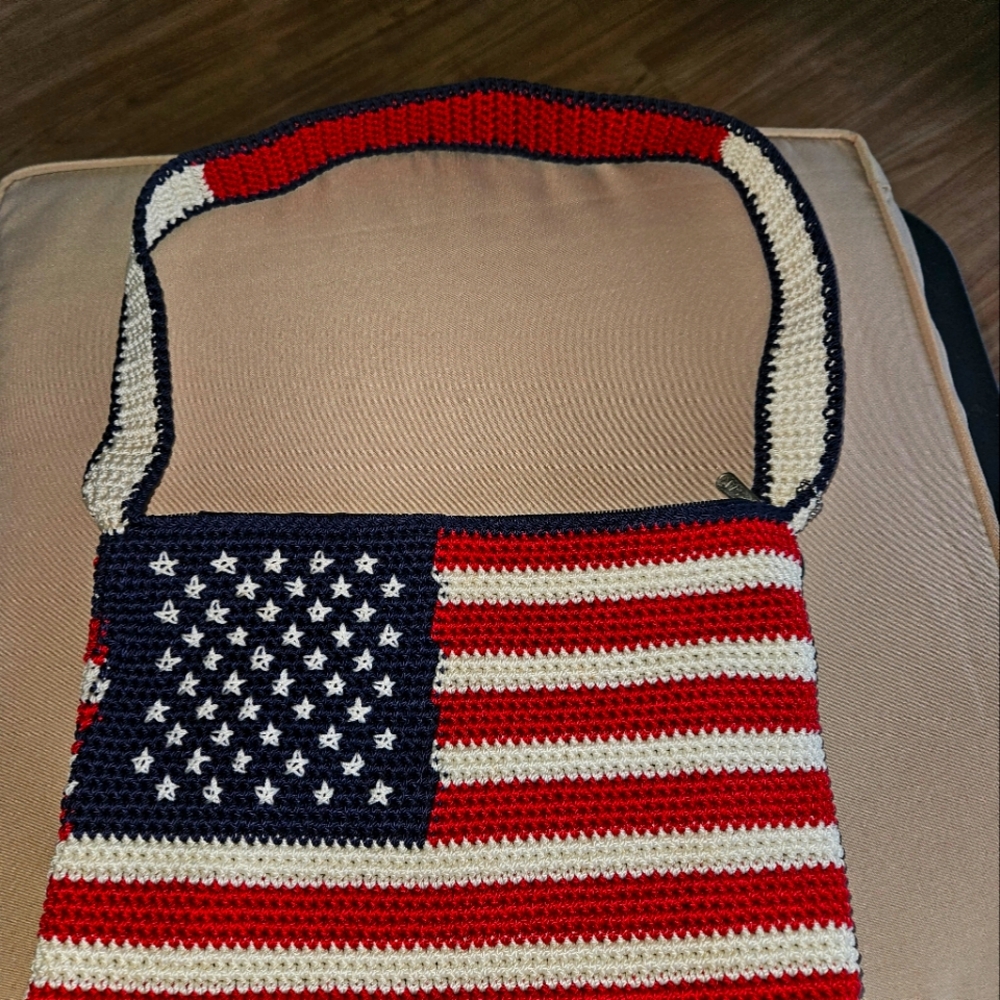 Patriotic Crochet Shoulder Bag